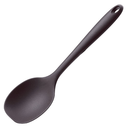 Service Spoon - クラシア シリコーン 調理スプーン 大 落ち着きのあるダークブラウン色のキッチンツール KSBR-12(代引不可)