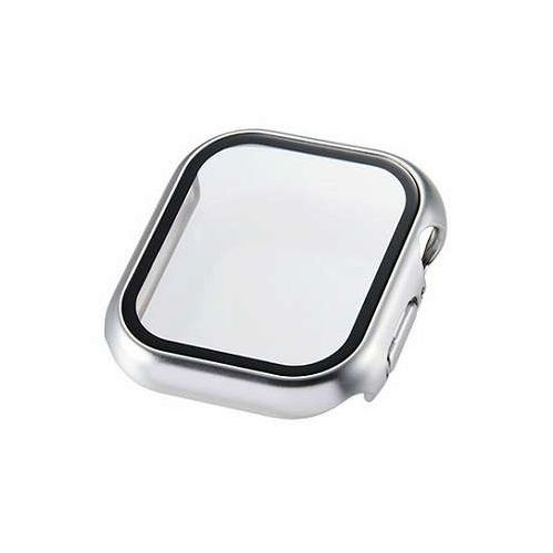 エレコム Apple Watch 42mm フルカバーケース プレミアムガラス 高透明 メタリック 42mm シルバー AW-25BFCGPSV(代引不可)