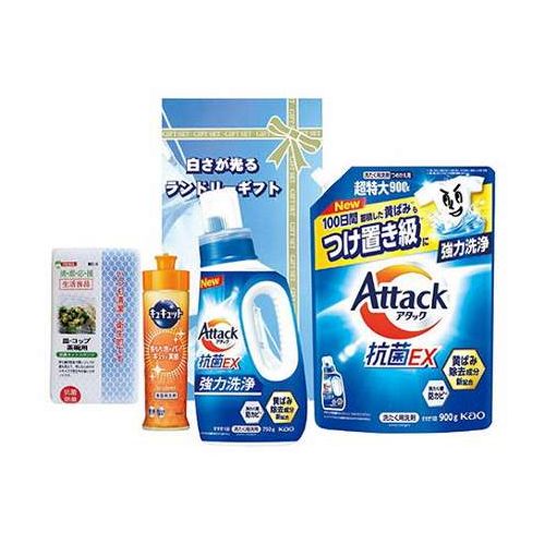 白さが光るランドリーギフト抗菌も消臭も洗浄もすべて解決できるアタック抗菌EX洗剤ギフトセットです。メーカー品番:AX-30C内容物:750g花王アタック抗菌EX・220mlキュキュット各1本・900g花王アタック抗菌EX超特大(詰替用)・食器用スポンジ各1個生産国:日本箱サイズ:15×28×14cm重量:2220g【送料について】北海道、沖縄、離島は送料を頂きます。