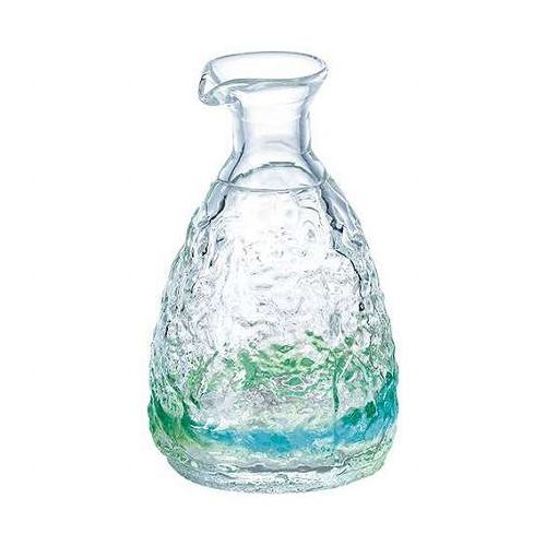 ヤマコー 涼美 涼を楽しむ食器 琉球ガラス きら波 徳利 S 緑水 職人手作りの異なる味わいを楽しめる yamaco29418 キッチン雑貨 食器 カトラリー【送料無料】