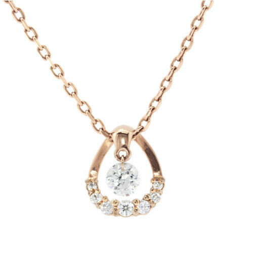 Pure 金属アレルギー対応 ノンアレルギー ステンレス ネックレス レディース ピンクゴールド ストーン ..