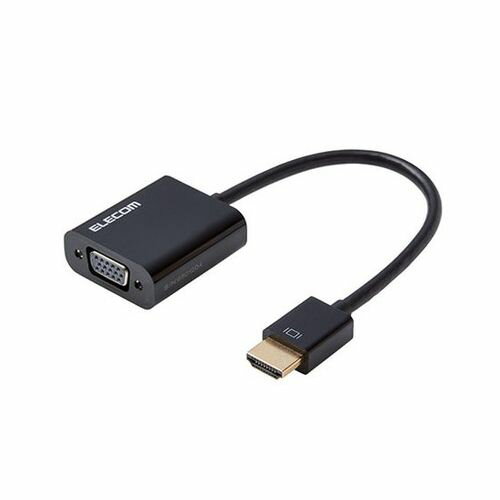 エレコム 変換アダプタ HDMI-VGA ブラック AD-HDMIVGABK2 パソコン テレビ プロジェクター(代引不可)