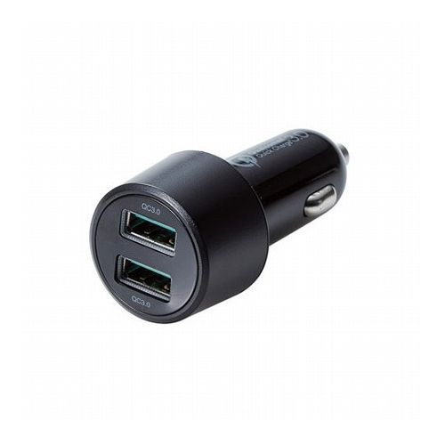 エレコム シガーチャージャー 2USBポート(自動識別) QuickCharge3.0 ブラック MPA-CCUQ05BK(代引不可)