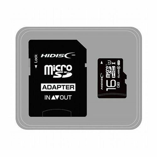 HIDISC microSDHCカード 16GB CLASS10 UHS-1対応 高速転送 Read70 SD変換アダプタ付き HDMCSDH16GCL10UIJP3(代引不可)