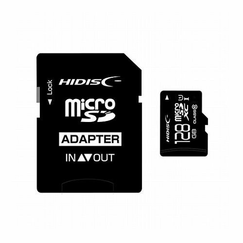 HIDISC microSDHCカード 128GB CLASS10 UHS-1対応 SD変換アダプタ付き HDMCSDX128GCL10UIJP3(代引不可)【メール便配送】【送料無料】