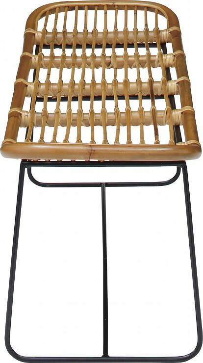 ベンチ 幅121×奥行39×高さ45.5 座面高41 ラタン ラッカー塗装 アイアン(代引不可)【送料無料】 [2]