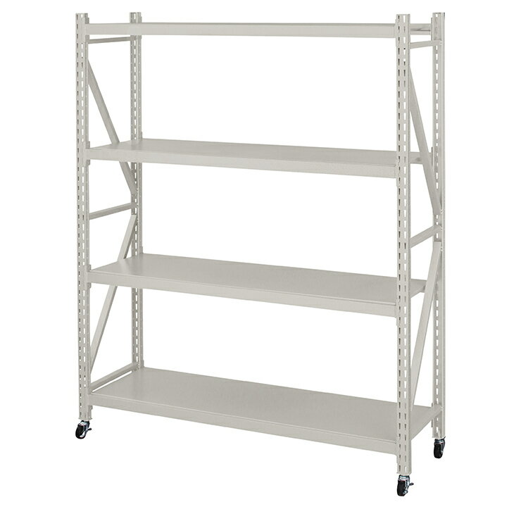 オープンラック キャスター付 4段 幅129 奥行40.5 高さ157 スチールラック シェルフ ディスプレイラック(代引不可)【送料無料】(3.0)