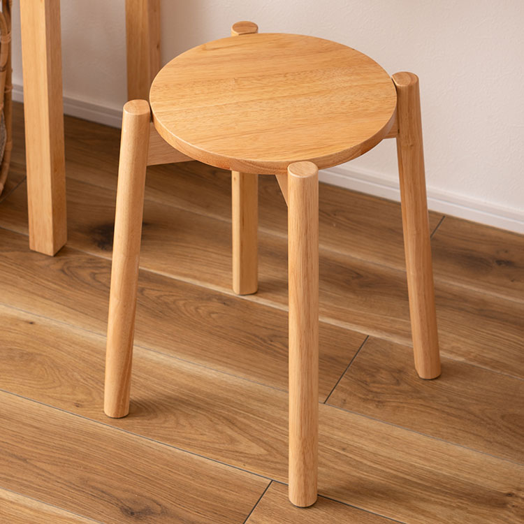 スツール 木製 天然木 北欧 四つ足 円形 おしゃれ リビング ダイニング 丸形 リモートワーク 在宅ワー..