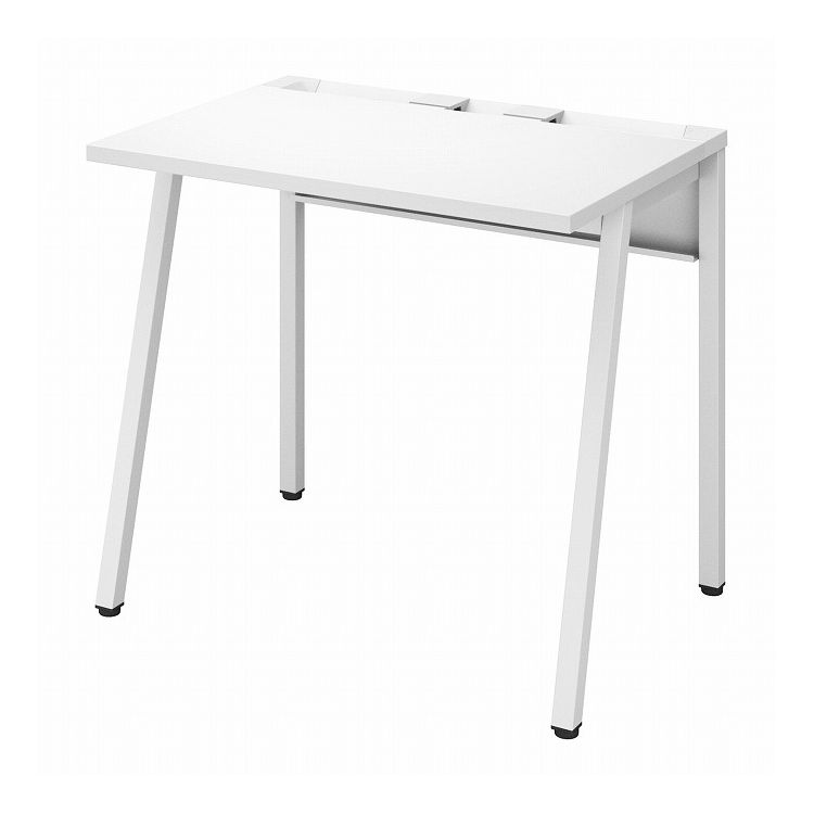 【商品説明】小規模オフィス向けのミニマムな機能に、明るく軽快なデザインを採用した通販専用デスク【商品詳細】●外寸法/幅800×奥行600×高さ720mm●下肢空間寸法/幅722×奥行545×高さ692mm●材質/天板：（表面）メラミン化粧板（芯材）パーチクルボード（エッジ）樹脂（ABS）脚：（本体）スチール(焼付塗装)、樹脂(ABS,PP)幕板：（本体）スチール(焼付塗装)、アジャスター：樹脂(エラストマ)、コード受け：スチール(焼付塗装)、樹脂パーツ：樹脂(ABS)●質量/約14.4kg●耐荷重/天板：約60kg●機能/アジャスター付き（床傾斜調整範囲18mm）●付属品/トレーブロック（2個入り）、六角レンチ(対辺4mm)●本体色/ホワイト、天板色：ホワイト【代引きについて】こちらの商品は、代引きでの出荷は受け付けておりません。【送料について】北海道、沖縄、離島は送料を頂きます。■ 組立てサービス付き ■専門スタッフが開梱・組立て・設置・梱包材回収まで承ります 。※既にお持ちの家具等の場所移動や、引き取り処分のご依頼には対応できません。■配送に関する注意事項・納品日時は『平日AM9：00〜PM5：00』のみ（指定不可）・初回納品予定日時は当店より出荷メールでご案内します・初回納品の際にご不在の場合、再配送日はその約1週間後です。　（再配達日のご指定不可となります）・再配送は1回目:無償対応・2回目：不可(キャンセル)となります　※持戻りキャンセル場合、販売価格の30％を頂戴いたします・離島・山間部など一部地域で配送対象外地域がございます・搬入時の養生や不要品の引取は出来かねます・エレベーターなしの場合、納品は2Fまでとなります・置き配や宅配ボックス指定はお受けできかねます。