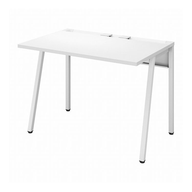 【商品説明】小規模オフィス向けのミニマムな機能に、明るく軽快なデザインを採用した通販専用デスク【商品詳細】●外寸法/幅1000×奥行700×高さ720mm●下肢空間寸法/幅922×奥行645×高さ692mm●材質/天板：（表面）メラミン化粧板（芯材）パーチクルボード（エッジ）樹脂（ABS）脚：（本体）スチール(焼付塗装)、樹脂(ABS,PP)幕板：（本体）スチール(焼付塗装)、アジャスター：樹脂(エラストマ)、コード受け：スチール(焼付塗装)、樹脂パーツ：樹脂(ABS)●質量/約18.4kg●耐荷重/天板：約60kg●機能/アジャスター付き（床傾斜調整範囲18mm）●付属品/トレーブロック（2個入り）、六角レンチ(対辺4mm)●本体色/ホワイト、天板色：ホワイト【代引きについて】こちらの商品は、代引きでの出荷は受け付けておりません。【送料について】北海道、沖縄、離島は送料を頂きます。■ 組立てサービス付き ■専門スタッフが開梱・組立て・設置・梱包材回収まで承ります 。※既にお持ちの家具等の場所移動や、引き取り処分のご依頼には対応できません。■配送に関する注意事項・納品日時は『平日AM9：00〜PM5：00』のみ（指定不可）・初回納品予定日時は当店より出荷メールでご案内します・初回納品の際にご不在の場合、再配送日はその約1週間後です。　（再配達日のご指定不可となります）・再配送は1回目:無償対応・2回目：不可(キャンセル)となります　※持戻りキャンセル場合、販売価格の30％を頂戴いたします・離島・山間部など一部地域で配送対象外地域がございます・搬入時の養生や不要品の引取は出来かねます・エレベーターなしの場合、納品は2Fまでとなります・置き配や宅配ボックス指定はお受けできかねます。