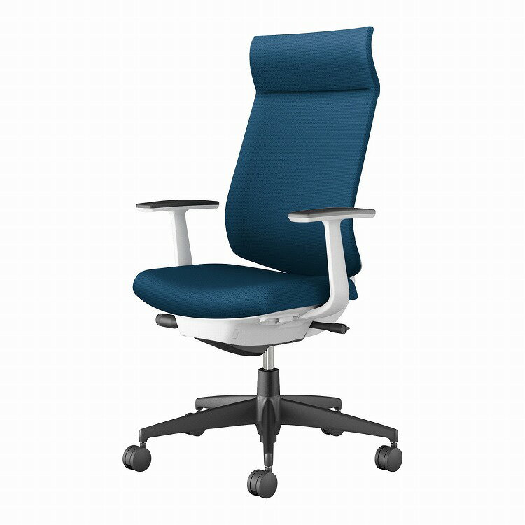 コクヨ 【メーカー直送】オフィスチェア ウィザード4 アディショナルバック T型肘 ブラック脚 本体ホワイトグレー C06-B412CW-E1G4T61 カーペット用 プルシアンブルー(代引不可)【送料無料】