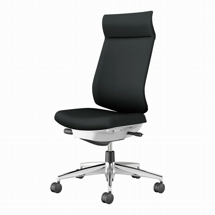 コクヨ 【メーカー直送】オフィスチェア ウィザード4 アディショナルバック 肘なし アルミポリッシュ脚 本体ホワイトグレー C06-P402SU-E1VZE61 フローリング用 ブラック(代引不可)【送料無料】