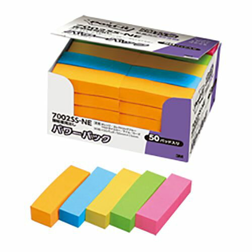 スリーエムジャパン ポストイット強粘着見出し パワーパック 5色込 1 個 7002SS-NE 文房具 オフィス 用..
