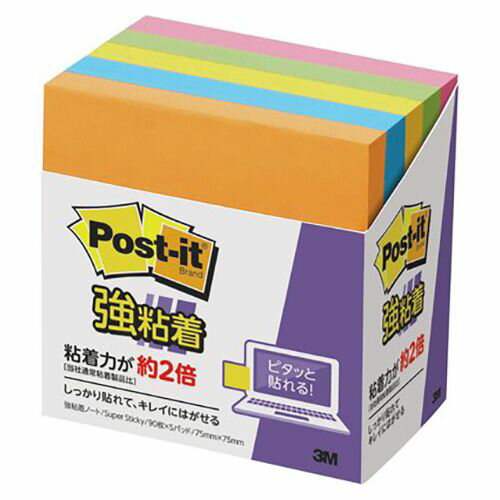 スリーエムジャパン ポストイット強粘着 ノート 5個パック 1 個 654-5SSAN 文房具 オフィス 用品