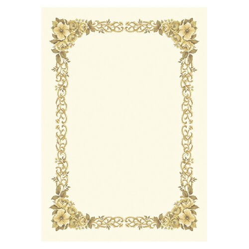 表彰したいけど、定番の鳳凰柄だと雰囲気に合わない、、ということはありませんか？そんな時はこの洋柄賞状用紙がオススメ！絵画コンクール、スピーチコンテスト、習い事の表彰など…様々なシーンでご利用いただけます！タカ印紙製品ササガワのホームページよりテンプレートを無料ダウンロードして、文字を打ちかえるだけで簡単に印刷出来ます。（テスト印刷用紙付）縦書き、横書き兼用で、全4サイズをご用意しております。この他にもたくさんの種類の賞状用紙をご用意しております。タカ印の賞状用紙をぜひご覧ください！画像と実際の商品の見た目が若干異なる場合がございます。ご了承ください。縦257mm×横182mm 紙厚0.18mm【材質】ケント紙(157g/m2)【1冊入数】10枚【用紙サイズ】B5判【仕様】縦横兼用【送料について】北海道、沖縄、離島は送料を頂きます。