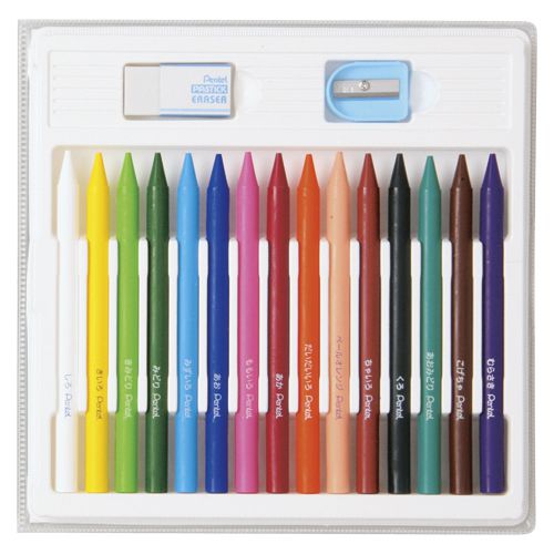 ~6 Colors - ぺんてる 小学校色えんぴつ 12色+3色 1個