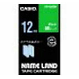 カシオ ネームランドテープ 12mm 白文字 緑 XR-12AGN 1個