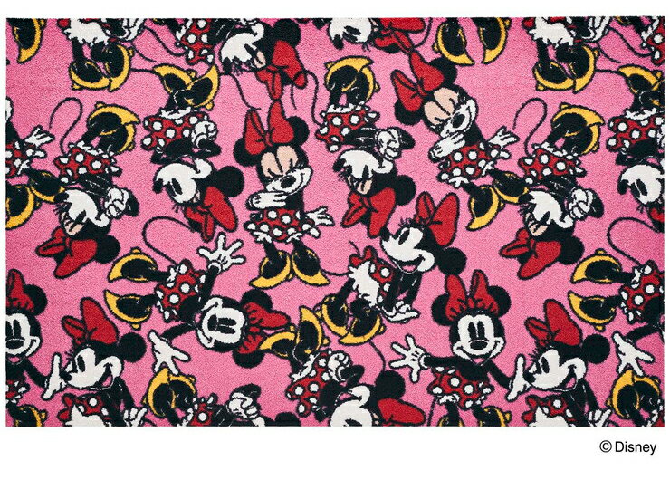 Minnie/ミニー 75x120cm マット 玄関マット エントランスマット ディズニー キャラクター ミニーマウス かわいい ピンク(代引不可)【送料無料】