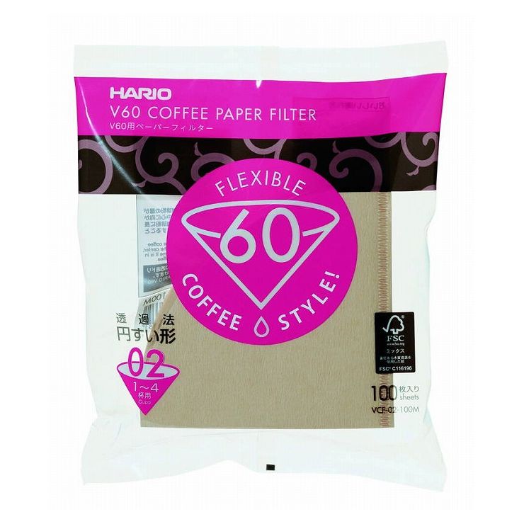 HARIO ハリオV60用ペーパーフィルター (100枚入) VCF-02-100M 159169