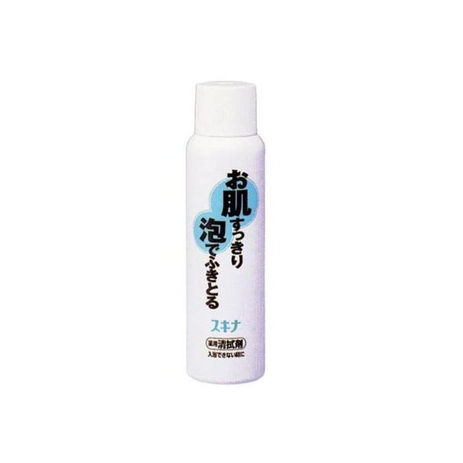 【商品詳細】・商品名 持田ヘルスケア スキナ 150g水のいらない白い泡状の皮膚清拭剤（ひふせいしきざい）。ワンタッチで泡が出ます。これをお肌にのばし拭きとるだけで、皮膚の汚れや雑菌をすっきりとり除きます。汗臭さや体臭を防ぎ、さわやかな香りのデオドラント（防臭）効果が期待できます。アルコールを配合しておりますので、さっぱりとした清涼感が得られ、全身の清拭に適しています。かぜや生理で入浴できないとき、ギプス・包帯除去時、登山・ドライブ・釣りなどの清拭にお使いいただくと便利です。また、入浴できない患者さんや寝たきりのご老人などの、全身の清拭にもお使いください。医薬部外品。◆使用方法缶をよく振り、適量をガーゼまたはタオル等にとるか、直接皮ふにつけます。まんべんなくのばして清拭し、その後、水でぬらしたタオル等で拭きとります。ピンポン玉大の泡で片腕の清拭ができます。◆使用上の注意・傷やはれもの、湿疹等、異常のある部位には、お使いにならないでください。・お肌に合わないときはご使用を中止してください。・眼・膣などの粘膜部位にはお使いにならないでください。・乳幼児の手のとどかない所に保管してください。*暖房器具(ファンヒーター等)の周囲は温度が上がり破裂する危険があるので置かないでください。*捨てるときは、火気のない戸外で噴射音が消えるまでボタンを押し、ガスを抜いてください。◆成分 グルコン酸クロルヘキシジン*、ステアリン酸POEソルビタン、ヤシ油脂肪酸水解コラーゲンTEA液、セタノール、香料、八アセチル化ショ糖変性アルコール、水、LPG *印は「有効成分」、無印は「その他の成分」◆火気と高温に注意高圧ガスを使用した可燃性の製品であり、危険なため、下記の注意を守ること。1.炎や火気の近くで使用しないこと。2.火気を使用している室内で大量に使用しないこと。3.高温にすると破裂の危険があるため、直射日光の当たる所やストーブ・ファンヒーターの近くなど温度が40度以上となる所に置かないこと。4.火の中に入れないこと。5.使いきって捨てること。高圧ガス：LPガス◆効能・効果皮ふの清拭・洗浄・殺菌・消毒【原産国】日本【区分】医薬部外品【製造元/販売元】持田ヘルスケア※予告なくパッケージリニューアルをされる場合がございますがご了承ください。※パッケージ変更に伴うご返品はお受け致しかねます。※メーカーの都合により予告なくパッケージ、仕様等が変更となる場合がございます。※当店はJANコードにて管理を行っている為、それに伴う返品、交換等はお受けしておりませんので事前にご了承の上お買い求めください。【送料について】北海道、沖縄、離島は送料を頂きます。【商品詳細】・商品名 持田ヘルスケア スキナ 150g水のいらない白い泡状の皮膚清拭剤（ひふせいしきざい）。ワンタッチで泡が出ます。これをお肌にのばし拭きとるだけで、皮膚の汚れや雑菌をすっきりとり除きます。汗臭さや体臭を防ぎ、さわやかな香りのデオドラント（防臭）効果が期待できます。アルコールを配合しておりますので、さっぱりとした清涼感が得られ、全身の清拭に適しています。かぜや生理で入浴できないとき、ギプス・包帯除去時、登山・ドライブ・釣りなどの清拭にお使いいただくと便利です。また、入浴できない患者さんや寝たきりのご老人などの、全身の清拭にもお使いください。医薬部外品。◆使用方法缶をよく振り、適量をガーゼまたはタオル等にとるか、直接皮ふにつけます。まんべんなくのばして清拭し、その後、水でぬらしたタオル等で拭きとります。ピンポン玉大の泡で片腕の清拭ができます。◆使用上の注意・傷やはれもの、湿疹等、異常のある部位には、お使いにならないでください。・お肌に合わないときはご使用を中止してください。・眼・膣などの粘膜部位にはお使いにならないでください。・乳幼児の手のとどかない所に保管してください。*暖房器具(ファンヒーター等)の周囲は温度が上がり破裂する危険があるので置かないでください。*捨てるときは、火気のない戸外で噴射音が消えるまでボタンを押し、ガスを抜いてください。◆成分 グルコン酸クロルヘキシジン*、ステアリン酸POEソルビタン、ヤシ油脂肪酸水解コラーゲンTEA液、セタノール、香料、八アセチル化ショ糖変性アルコール、水、LPG *印は「有効成分」、無印は「その他の成分」◆火気と高温に注意高圧ガスを使用した可燃性の製品であり、危険なため、下記の注意を守ること。1.炎や火気の近くで使用しないこと。2.火気を使用している室内で大量に使用しないこと。3.高温にすると破裂の危険があるため、直射日光の当たる所やストーブ・ファンヒーターの近くなど温度が40度以上となる所に置かないこと。4.火の中に入れないこと。5.使いきって捨てること。高圧ガス：LPガス◆効能・効果皮ふの清拭・洗浄・殺菌・消毒【原産国】日本【区分】医薬部外品【製造元/販売元】持田ヘルスケア