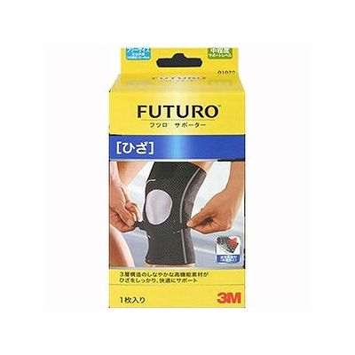 商品概要メーカー：スリーエムジャパン商品名：フツロサポーターひざ用フリーサイズ（1枚入）区分：日用雑貨内容量：1枚商品概要：3層構造のしなやかな高機能素材が、ひざをしっかり、快適にサポート。人間工学に基づいたスタイリッシュなデザイン。関節の動きをさまたげない、追従性の良い巻きつけタイプです。適切なフィット感を保ちながら、膝蓋骨（しつがいこつ）を固定する調整可能なゲルパッド。ムレを軽減する3層構造の通気性素材。サポーターの臭いの原因となる菌の増殖を抑える抗菌加工済みです。JANコード：4548623541594商品コード：075959138商品の説明●人間工学に基づいた、スタイリッシュなデザイン●関節の動きをさまたげない、追従性の良い巻きつけタイプ。●適切なフィット感を保ちながら、膝蓋骨（しつがいこつ）を固定する調整可能なゲルパッド●ムレを軽減する3層構造の通気性素材●サポーターの臭いの原因となる菌の増殖を抑える抗菌加工済サイズ/カラー【サイズ】フリーサイズ（ひざ頭周囲/33〜45cm）※ひざ頭の周囲を測定してください。使用上の注意・本品は、痛みなどのおそれがあるひざを適度にサポートし、またケガなどからひざを保護するように設計されています。・取り扱い説明書を必ずお読みになって、ご使用ください。・使用中に不快感や痛みを感じたり、異常を生じた場合はただちに使用を中止して医師などに相談してください。使用方法【装着方法】(1)グレーの面を内側(肌側)にして、ひざの上にのせる。ひざ頭の下にゲルパッドをあてる。適切な位置でサポーターを保持しながら、ひざの裏に真ん中のベルトを巻きつけ、面ファスナーをとめる。(2)上下2本それぞれのベルトを足に巻くようにして、面ファスナーをとめる。好みのサポート力が得られるまで巻き直す。(3)適切な位置でフィット感が得られるように、ゲルパッドのベルトを調整する。成分【素材】シリコン、ポリウレタン、ナイロン、スパンデックス、ポリエチレンメーカー名スリーエムジャパン内容量1枚※予告なくパッケージリニューアルをされる場合がございますがご了承ください。※パッケージ変更に伴うご返品はお受け致しかねます。※メーカーの都合により予告なくパッケージ、仕様等が変更となる場合がございます。※当店はJANコードにて管理を行っている為、それに伴う返品、交換等はお受けしておりませんので事前にご了承の上お買い求めください。【送料について】北海道、沖縄、離島は送料を頂きます。