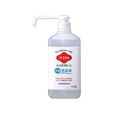 商品概要メーカー：花王プロフェッショナル・サービス商品名：ソフティハンドクリーン手指消毒液（1L）区分：医薬部外品内容量：1L商品概要：【指定医薬部外品】手指の消毒用アルコール。手肌にやさしい保湿成分配合JANコード：4901301508775商品コード：105503816商品の特徴花王プロフェッショナル・サービスの製品です。『ソフティ』手指ケアシリーズは、プロの手指衛生管理を考えたラインナップ。病院・施設の方はもちろん、在宅介護の場面にも。繁忙な医療現場における頻回な手洗いのことを考え、洗浄・消毒はもちろん手肌のスキンケアにも着目した手指用消毒液です。素早くなじみ、さらっとした使い心地で作業しやすい消毒液。手肌にやさしい保湿成分（セラミド機能成分＊）配合。しっとり感はあるのに、さらさらとした手触りですぐ作業できます。有効成分エタノール79．7vol％配合。使い終わったらポンプを外して簡単につぶせる容器です。有効成分エタノール79．7vol％原材料／成分／素材／材質［有効成分］エタノール79．7vol％〔添加物〕N−（テトラデシロキシヒドロキシプロピル）−N−ヒドロキシエチルデカナミド、グリセリン、ポリエチレングリコール、中鎖脂肪酸トリグリセリド使用方法／召し上がり方適量（約3mL）を手にとり、手指に乾燥するまで塗擦する。●容器の捨て方・使い終わった容器は水で洗い、フィルムをはがす。・両手で上から押さえるように折りたたみます。・上下を内側に折りたたみます。・ボトル内の空気を抜いた後、キャップをして捨てる。保存方法・直射日光の当たらない涼しい所に密栓して保管すること。・小児の手の届かない所に保管すること。・認知症の方などの誤飲や他の事故を防ぐため、置き場所に注意すること。使用上の注意・小児に使用させる場合には、保護者の指導監督のもとに使用させること。・目に入らないように注意すること。万一、目に入った場合には、すぐに水又はぬるま湯で洗うこと。なお、症状が重い場合は、眼科医の診療を受けること。・外用にのみ使用すること。使用上の注意1．使用に際しては、この容器の注意書きをよく読み注意を守ること。●飲み込んだ時は、吐かずに口をすすぎ、水を飲むなどの処置をすること。●気分が悪くなった時は、用を中止すること。異常が残る場合は、医師の診療を受けること。2．取扱い上の注意●火気に近づけないこと。●ワックス、ペンキ、ニスなどの塗装面、木製品や紙製品、家具、床、衣料、メガネ、時計、皮革、樹脂材料（アクリルやスチロールなど）、ゴムは変色や膨潤、破損することがあるので付着しないように注意し、液が付着した場合は、すぐに拭き取ること。してはいけないこと（守らないと現在の症状が悪化したり、副作用が起こりやすくなる）次の人は使用しないこと。（1）患部が広範囲の人（2）深い傷やひどいやけどの人相談すること1．次の人は使用前に医師又は薬剤師に相談すること。（1）医師の治療を受けている人。（2）本人又は家族がアレルギー体質の人。（3）薬によりアレルギー症状を起こしたことがある人。2．次の場合は、直ちに使用を中止し、この製品（注意書き）を持って医師又は薬剤師に相談すること。（1）使用後、皮膚に発疹・発赤、かゆみの症状があらわれた場合（2）5〜6日間使用しても症状がよくならない場合発売元／製造元／輸入元花王プロフェッショナル・サービス※予告なくパッケージリニューアルをされる場合がございますがご了承ください。※パッケージ変更に伴うご返品はお受け致しかねます。※メーカーの都合により予告なくパッケージ、仕様等が変更となる場合がございます。※当店はJANコードにて管理を行っている為、それに伴う返品、交換等はお受けしておりませんので事前にご了承の上お買い求めください。【送料について】北海道、沖縄、離島は送料を頂きます。