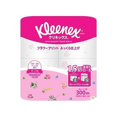 商品概要メーカー：日本製紙クレシア商品名：クリネックス長持ちプリントダブルフローラルハーブ（8ロール）区分：日用雑貨内容量：37．5m×8巻商品概要：ハーブの香りつきのトイレットペーパーJANコード：4901750249014商品コード：103406477商品の特徴●8ロールで12ロール分の長さ●たっぷり使えて取替えの手間を軽減●省スペース化で保管もスッキリ●家庭用トイレホルダー適応サイズ●フラワープリント（ピンク）にフローラルハーブの香りつき●ピュアパルプ100％（※ピュアパルプとは初めて加工されたパルプのこと）サイズ／カラーロールサイズ：114mm×25mパッケージサイズ：W204×H342×D204mm発売元／製造元／輸入元日本製紙クレシア※予告なくパッケージリニューアルをされる場合がございますがご了承ください。※パッケージ変更に伴うご返品はお受け致しかねます。※メーカーの都合により予告なくパッケージ、仕様等が変更となる場合がございます。※当店はJANコードにて管理を行っている為、それに伴う返品、交換等はお受けしておりませんので事前にご了承の上お買い求めください。【送料について】北海道、沖縄、離島は送料を頂きます。