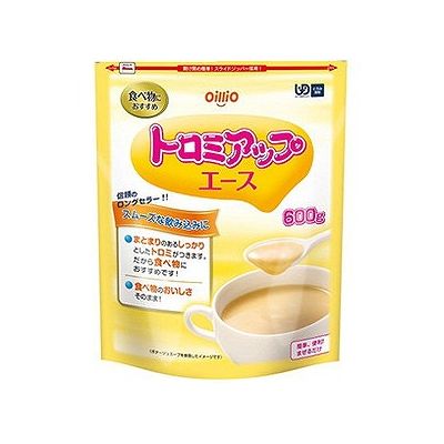 商品概要メーカー：日清オイリオ商品名：【軽】トロミアップエース（600g）区分：食品内容量：600g商品概要：●飲み物などにトロミをつけることによって飲み込みやすくするトロミ調整食品です。●少量でしっかりとしたトロミがつくので食べものにおすすめです。●ナトリウムの少ないトロミ調整食品です。JANコード：4902380181101商品コード：125500444商品の説明○トロミをつけることによって飲み込みやすくするトロミ調整食品○少ない量で粘度がつく○内容量：600g使用上の注意≪定められた使用法を守ること≫◆開封時および内容物を取り出す時には、切り口で手を傷つけないよう注意してください。◆喉を詰まらせる恐れがありますので、粉末をそのまま口に入れないでください。◆本品は多量に加えたり、一度にトロミをつけた食品に再度添加した場合で、ダマが生じた際は必ず取り除いてください。◆市販の計量スプーンは、容量にばらつきがあることがあります。◆調整後、飲食される前に必ず食べやすいトロミであるかどうかをご確認ください。◆熱い食品や飲み物にトロミをつけて召し上がる際には温度を確認してください。◆本品を摂りすぎると体調や体質によりお腹がはったり、ゆるくなる場合があります。このような場合は使用量を減らしてください。◆飲み込みに重度の障害がある方は、ご使用の前に医師・歯科医師・栄養士等にご相談ください。◆本品を使用することで、誤って飲み込むことが、確実に防げるものではありません。◆調整後は、なるべく早めにお召し上がりください。◆濃厚流動食のような液体やたんぱく質の多い液体は、トロミがつくまで時間がかかります。◆品質管理には万全を期しておりますが、開封時に色、におい、味などに異常がみられた場合は使用しないでください。ご注意◆本製造施設では、卵、乳、小麦、そば、落花生、えび、かにを含む製品を製造しております。保存方法◆高温又は、直射日光のあたる場所には保存しないでください。◆お子様の手の届かないところに保管してください。◆開封後は吸湿しやすいので、できるだけ早くお使いください。使用方法食べ物の場合細かくきざんだ食べ物には、水やお湯でトロミを作って加えます。ミキサー食に使用する場合は「トロミアップエース」と食材を一緒にミキサーにかけます。飲み物の場合水・お茶などに、よくかき混ぜながら少量ずつ本品を加えていきます。溶解後、1分−2分でトロミがつきます。トロミの目安水・お茶に溶かした場合（150mLあたり（目安：コーヒーカップ、ティーカップ））＊フレンチドレッシング状：0．75g（1／4本）＊とんかつソース状：1．5g（1／2本）＊ケチャップ状/3．0g（1本）ご使用上のポイント1．トロミをつけたい飲み物や食品に、スプーンなどでよくかき混ぜながら少量ずつ加えてください。特に熱い飲み物や、はじめからトロミのあるものは、ダマができやすいので注意してかき混ぜてください。2．溶解後、1分−2分でトロミがつきますが、加える食品の種類、温度、量によってトロミが安定するまで時間がややかかる場合もあります。入れすぎると、トロミがつきすぎて飲み込みにくくなることがありますので、十分にご注意ください。3．飲み込みやすいトロミには個人差があります。「トロミの目安」を参考にして加え、トロミの状態を確認してからお召し上がりください。成分原材料デキストリンでん粉増粘多糖類栄養成分表示／100gあたりエネルギー/293kcaLたんぱく質/1．8g脂質/0−0．9g糖質/47．8g食物繊維/44．8gナトリウム/0−8mgカリウム/103mg賞味期限／使用期限（製造から）2年メーカー名日清オイリオ内容量600g商品区分食品※予告なくパッケージリニューアルをされる場合がございますがご了承ください。※パッケージ変更に伴うご返品はお受け致しかねます。※メーカーの都合により予告なくパッケージ、仕様等が変更となる場合がございます。※当店はJANコードにて管理を行っている為、それに伴う返品、交換等はお受けしておりませんので事前にご了承の上お買い求めください。【送料について】北海道、沖縄、離島は送料を頂きます。