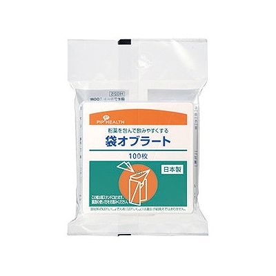 商品概要メーカー：ピップ商品名：【軽】袋オブラートH289（100枚）区分：食品内容量：100枚商品概要：粉薬を包んで飲みやすくするオブラートJANコード：4902522675772商品コード：126510277商品の特徴・薬を包みやすい袋タイプ・薬スタンド付・安全な天然素材のでん粉からつくられているため、薬をなめらかに包んでのどごしよくツルンと飲み込めます。・粉薬の苦手なお子様にも安心して使えます。原材料／成分／素材／材質ばれいしょでん粉（国産）栄養成分1包装（100枚）あたり、熱量30kcal、タンパク質0g、脂質0g、炭水化物8g、食塩相当量0g賞味期限／使用期限（製造から）5年原産国・製造国日本製保存方法・直射日光、高温多湿を避け、暖房器具の近くなど、乾燥した所には置かないでください。・ケースのフタをきちんと閉めて保管してください。・お子様の手の届かない所に保管してください。使用上の注意・乾燥すると少しのショックで破れることがあります。・乾いた清潔な手でお取り扱いください。発売元／製造元／輸入元ピップ※予告なくパッケージリニューアルをされる場合がございますがご了承ください。※パッケージ変更に伴うご返品はお受け致しかねます。※メーカーの都合により予告なくパッケージ、仕様等が変更となる場合がございます。※当店はJANコードにて管理を行っている為、それに伴う返品、交換等はお受けしておりませんので事前にご了承の上お買い求めください。【送料について】北海道、沖縄、離島は送料を頂きます。