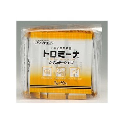 商品概要メーカー：ウエルハーモニー商品名：【軽】トロミーナレギュラータイプ（2g×50本）区分：食品内容量：2g×50本商品概要：粘度安定性に優れた標準タイプ。（トロミーナIVer2の後継品）JANコード：4942223251608商品コード：113500191商品の特徴いつもと同じような粘度で、いつでもどこでも水分補給・お食事を楽しみたい方に適したトロミ剤です。トロミ剤撹拌後、10分経過後のとろみと長時間放置したとろみを比較しても、ほぼ同じ粘度でご提供できます。したがって、とろみの粘度調整が難しいと思われる方に適したトロミ剤です。原材料／成分／素材／材質デキストリン・増粘多糖類・ph調整剤栄養成分100g当りエネルギー253kcalたんぱく質0．7g脂質0g炭水化物（糖質61．4g食物繊維24．6g）灰分5．7gナトリウム1490mgカリウム1650mgカルシウム10．4mgリン51．1mg鉄分0．2mg塩分相当量3．78g味／香り無味賞味期限／使用期限（製造から）2年原産国・製造国日本製使用方法／召し上がり方飲み物などにトロミ剤を入れて、かき混ぜながら溶かすと、約2分〜3分でとろみがつきます。添加量の目安は素材によって異なりますが、100mL当り約1．5g添加ではちみつ状になります。発売元／製造元／輸入元ウエルハーモニー※予告なくパッケージリニューアルをされる場合がございますがご了承ください。※パッケージ変更に伴うご返品はお受け致しかねます。※メーカーの都合により予告なくパッケージ、仕様等が変更となる場合がございます。※当店はJANコードにて管理を行っている為、それに伴う返品、交換等はお受けしておりませんので事前にご了承の上お買い求めください。【送料について】北海道、沖縄、離島は送料を頂きます。