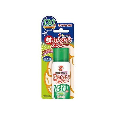 商品概要メーカー：大日本除虫菊商品名：蚊がいなくなるスプレー130回無香料（65mL）区分：医薬部外品内容量：65mL商品概要：【防除用医薬部外品】虫がいなくなるスプレーJANコード：4987115105690商品コード：125405788商品の特徴約12時間効果が持続するワンプッシュエアゾール。4．5〜8畳に1プッシュするだけで、壁や天井に薬剤が付着し、そこにとまった蚊を駆除します。130回用。無香料。発売元／製造元／輸入元大日本除虫菊※予告なくパッケージリニューアルをされる場合がございますがご了承ください。※パッケージ変更に伴うご返品はお受け致しかねます。※メーカーの都合により予告なくパッケージ、仕様等が変更となる場合がございます。※当店はJANコードにて管理を行っている為、それに伴う返品、交換等はお受けしておりませんので事前にご了承の上お買い求めください。【送料について】北海道、沖縄、離島は送料を頂きます。