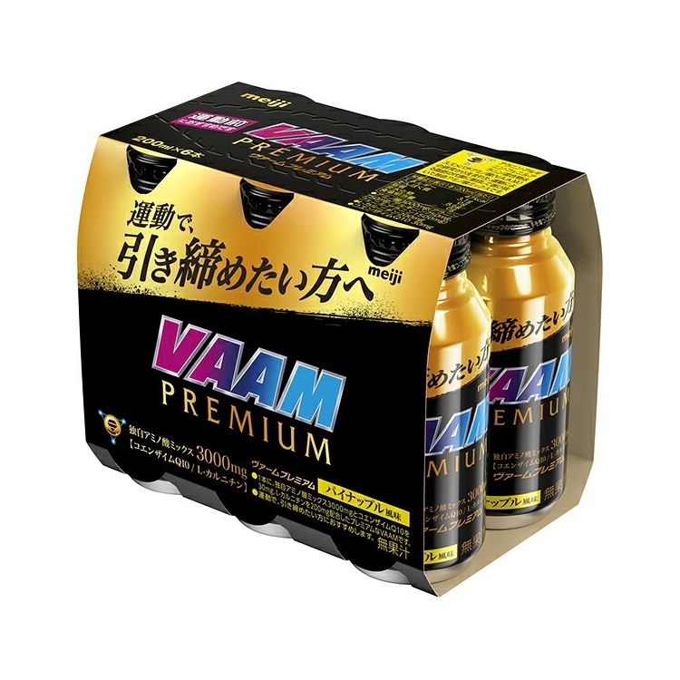 【商品詳細】運動で、引き締めたい方へ　1本に、独自アミノ酸ミックス3000mgとコエンザイムQ10を30mg、L-カルニチンを200mg配合したプレミアムなVAAMです。商品区分:健康食品原材料(アレルギー表記含む):砂糖（国内製造）、L-カルニチン、コエンザイムQ10／フェニルアラニン、酸味料、アラニン、アルギニン、甘味料（アセスルファムK、ステビア）、香料、増粘剤（キサンタン）保存方法:常温内容量:200ml×6メーカー名:明治賞味期限:360日生産国・加工国:日本【送料について】北海道、沖縄、離島は送料を頂きます。LINK単品2個セット3個セット4個セット5個セット6個セット8個セット10個セット12個セット15個セット18個セット20個セット