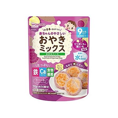 商品概要メーカー：アサヒグループ食品商品名：【軽】赤チャンヤサシイオヤキMサツマイモ紫イモ（70g）区分：食品内容量：70g商品概要：【2022年3月7日発売】【9カ月頃から】手づかみ食べにぴったりのおやきミックスです。JANコード：4987244195852商品コード：012522319商品の特徴水を入れて混ぜ、丸めて焼くだけ！手づかみ食べにぴったりの離乳食おやきが簡単に作れるおやきミックスです。サイズ／カラー125×60×160対象年齢／性別9か月〜賞味期限／使用期限（製造から）1年原産国・製造国日本発売元／製造元／輸入元アサヒグループ食品※予告なくパッケージリニューアルをされる場合がございますがご了承ください。※パッケージ変更に伴うご返品はお受け致しかねます。※メーカーの都合により予告なくパッケージ、仕様等が変更となる場合がございます。※当店はJANコードにて管理を行っている為、それに伴う返品、交換等はお受けしておりませんので事前にご了承の上お買い求めください。【送料について】北海道、沖縄、離島は送料を頂きます。