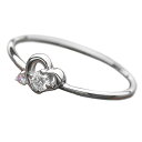 【鑑別書付】プラチナPT950 天然ダイヤリング ダイヤ0.05ct アイスブルーダイヤ0.01ct 8号 ハートモチーフ (代引不可)(4)