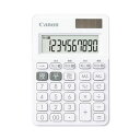 (まとめ) キヤノン カラフル電卓 ミニミニ卓上LS-100WT-SW 10桁 スノーホワイト 3946C001 1台 【×10セット】(2)