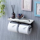 トイレットペーパーホルダー 約幅27.5×奥行9.5×高さ11.5cm 大理石柄 ダブルtype 完成品 トイレ お手洗い 店舗 オフィス【代引不可】(3)