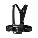 エレコム GoPro HERO9/8/7/6/5/MAX用 マウント チェスト型 ハンズフリー撮影 クイックリリースバックルマウント ハーネス 着脱簡単 ブラッ...