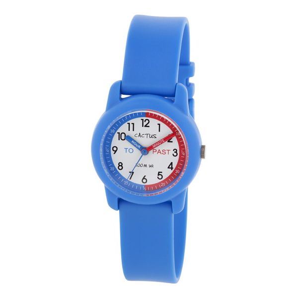 CACTUS（カクタス） キッズ腕時計 ティーチングウォッチ ブルー CAC-69-M03 ホワイト×ブルー (代引不可)