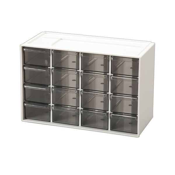 （まとめ） アイリスオーヤマ小物キャビネット 引出し16個 ライトグレー KC-30R 1台 【×3セット】