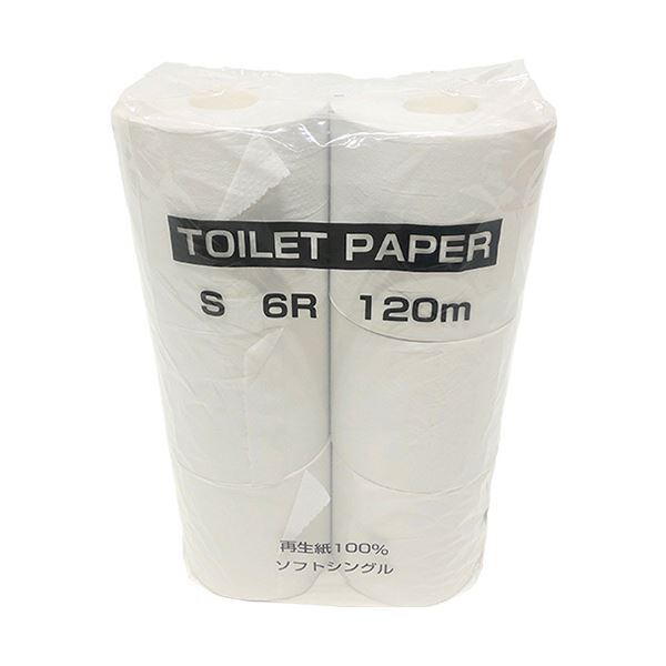 （まとめ） 太洋紙業トイレットペーパー シングル 芯あり 120m 1パック（6ロール） 【×10セット】(3)