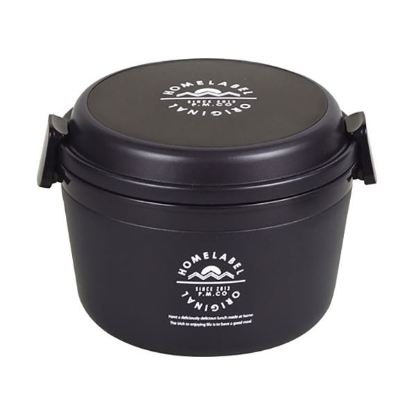 ■サイズ・色違い・関連商品■770ml ブラック[当ページ]■770ml ネイビー■770ml ホワイト■770ml バッグ付き ブラック■1060ml ブラック■1060ml ネイビー■1060ml ホワイト■1060ml バッグ付き ブラック■商品内容ホームレーベル どんぶりランチジャー770 ブラック■商品スペック製品サイズ(約) : 幅160×奥行140×高さ110mm 製品重量(約) : 504g 実容量 : ご飯容器0.42L・おかず容器0.29L 保温効力 : : 40度以上(6時間) 内びん : ステンレス鋼 胴部 : ステンレス鋼(アクリル樹脂塗装) 口金 : ポリプロピレン ふた : ポリプロピレン(発泡スチロール内臓) ご飯容器 : ポリピロピレン おかず容器 本体 : ポリプロピレン ふた : シリコーンゴム 止め具 : ABS樹脂 生産国 : 中国■送料・配送についての注意事項●本商品の出荷目安は【4 - 7営業日　※土日・祝除く】となります。●お取り寄せ商品のため、稀にご注文入れ違い等により欠品・遅延となる場合がございます。●本商品は仕入元より配送となるため、沖縄・離島への配送はできません。[ HB-4739 ]
