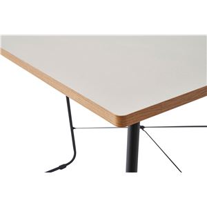 パソコンデスク 約幅100×奥行48×高さ75cm ホワイト スチール リビング 書斎 在宅ワーク インテリア家具 組立式 [3]