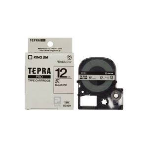 (業務用5セット) キングジム テプラPROテープ/ラベルライター用テープ 【幅：12mm】 SC12H 灰に黒文字 (代引不可)