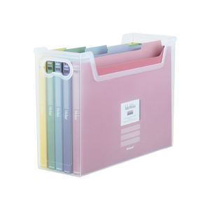 （まとめ） ナカバヤシインデックスファイルボックスF1 A4ヨコ ペーパーファイル5冊付 クリア フボI-F1-C 1個 【×3セット】(3)