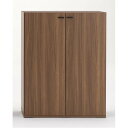 フナモコ リビングシェルフ 扉付き 【幅90×高さ113.8cm】 リアルウォールナット KFD-90【完成品】 日本製 (代引不可)(3)