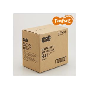 （まとめ）TANOSEE 感熱FAXロール紙 257mm×100m×1インチ 表発色 6本 (代引不可)