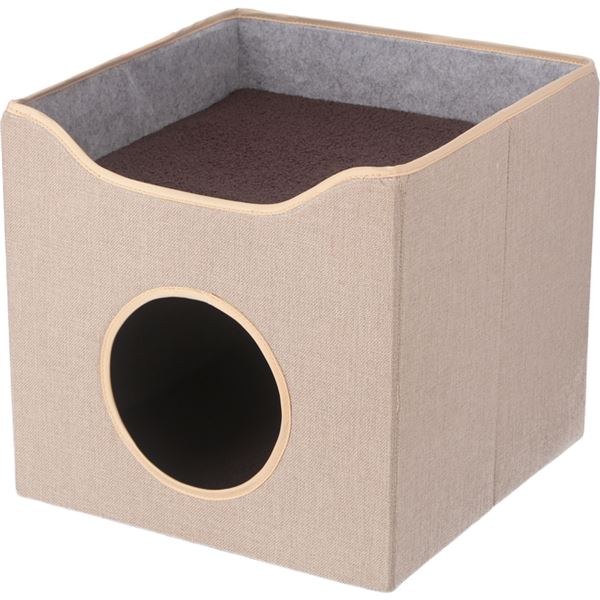 ■サイズ・色違い・関連商品■ルーフベッド付き ベージュ[当ページ]■ルーフベッド付き グレー■商品内容ハウスの内部とルーフベットにはふかふかした柔らかい質感のシートがついており、ペットに心地よさを与えます。■商品スペック【商品サイズ約(mm)】幅400×奥行400×高さ375【カラー】ベージュ【商品重量約(kg)】4【材質】MDF／ポリエステル／ウレタン【原産国】中国【特記事項】画面上のカラーはブラウザや設定により、実物とは若干異なる場合がございます。あらかじめご了承の上ご注文ください。【ご注意事項】本商品は、北海道・沖縄・離島への配送はいたしかねます。あらかじめご了承ください。■送料・配送についての注意事項●本商品の出荷目安は【1 - 4営業日　※土日・祝除く】となります。●お取り寄せ商品のため、稀にご注文入れ違い等により欠品・遅延となる場合がございます。●本商品は仕入元より配送となるため、北海道・沖縄・離島への配送はできません。[ 53718 ]