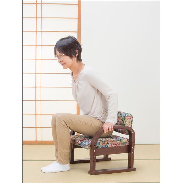 天然木立ち座り楽ちん座椅子 日本製 1脚 ゴブラン【代引不可】 [2]