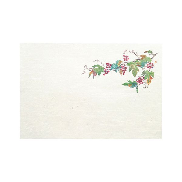 ヤマコー 用美 業務用 尺3雲竜和紙懐石まっと 四季 山ぶどう (50枚入) yamaco64380