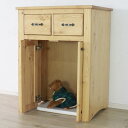 ペットトイレ収納キャビネット 約幅70cm ライトブラウン 木製 引き出し付き 扉付 ペット用品 ペットグッズ 犬用品 猫用品 組立品【代引不可】(3)